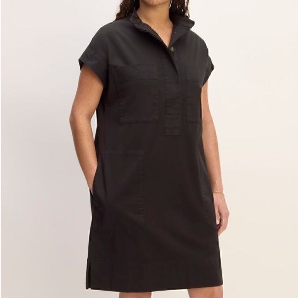 NEW Everlane The Workwear Shirtdress Black Medium
